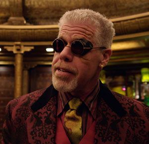 I have no idea what you're talking about, so here's a picture of Ron Pearlman in funny glasses. No, seriously. What amusing thing does he say or do?