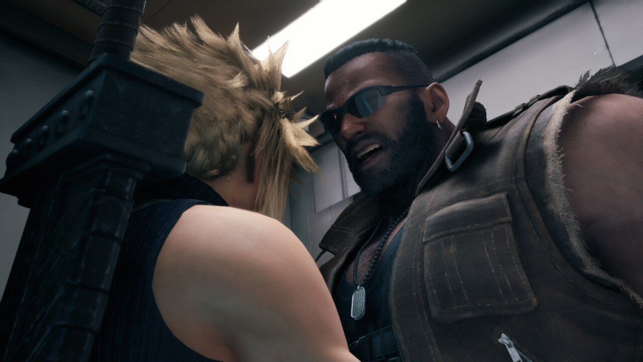 Barrett from Final Fantasy VII Remake looms over Cloud